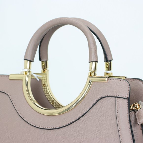 Mauve Faux Leather Purse and Wallet 2 in 1 Set Tote Cross Body Shoulder Hand Bag - Picture 6 of 12